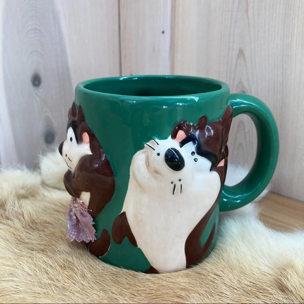 Tasmanian Devil Taz Looney Tunes Warner Bros Coffee and Tea Green Mug Cartoon